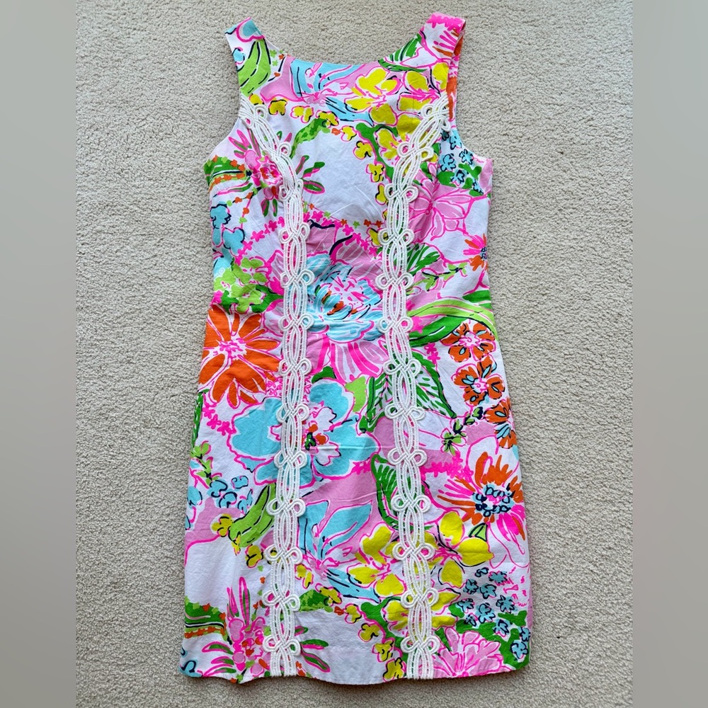 Lilly Pulitzer Green and Pink Floral Dress